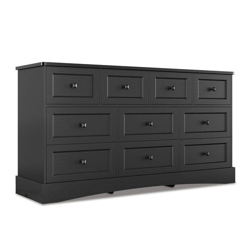 Sikaic Dresser 55.2 Inches Dresser with Charging Station Black Black / Engineered Wood / Farmhouse