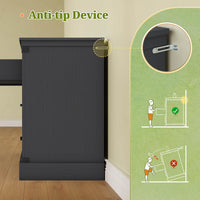 Sikaic Dresser Large Multifunctional Dresser with 7 Drawers Black Black / Engineered Wood / Farmhouse