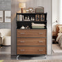 Sikaic Dresser 49.5" Tall 5-Drawer Dresser with Anti-Tip Safety Black Black / Engineered Wood / Industrial