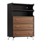 Sikaic Dresser 49.5" Tall 5-Drawer Dresser with Anti-Tip Safety Black Black / Engineered Wood / Industrial