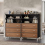 Sikaic Dresser 49.5" Tall 5-Drawer Dresser with Anti-Tip Safety Black Black / Engineered Wood / Industrial