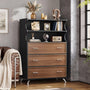 Sikaic Dresser 49.5" Tall 5-Drawer Dresser with Anti-Tip Safety Black Black / Engineered Wood / Industrial