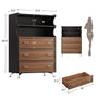 Sikaic Dresser 49.5" Tall 5-Drawer Dresser with Anti-Tip Safety Black Black / Engineered Wood / Industrial