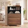 Sikaic Dresser 49.5" Tall 5-Drawer Dresser with Anti-Tip Safety Black Black / Engineered Wood / Industrial