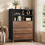 Sikaic Dresser 49.5" Tall 5-Drawer Dresser with Anti-Tip Safety Black Black / Engineered Wood / Industrial