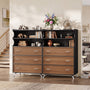 Sikaic Dresser 49.5" Tall 5-Drawer Dresser with Anti-Tip Safety Black Black / Engineered Wood / Industrial