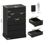 Sikaic Dresser 43.9 inch Tall 6-Drawer Dresser Black Black / Engineered Wood / Modern