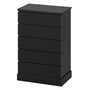 Sikaic Dresser 43.9 inch Tall 6-Drawer Dresser Black Black / Engineered Wood / Modern
