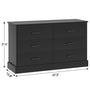 Sikaic Dresser 47.3 inch Wide 6-Drawer Double Dresser Black Black / Engineered Wood / Modern