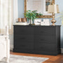 Sikaic Dresser 47.3 inch Wide 6-Drawer Double Dresser Black Black / Engineered Wood / Modern