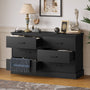 Sikaic Dresser 47.3 inch Wide 6-Drawer Double Dresser Black Black / Engineered Wood / Modern