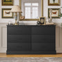 Sikaic Dresser 47.3 inch Wide 6-Drawer Double Dresser Black Black / Engineered Wood / Modern