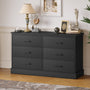 Sikaic Dresser 47.3 inch Wide 6-Drawer Double Dresser Black Black / Engineered Wood / Modern