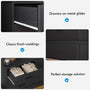 Sikaic Dresser 47.3 inch Wide 6-Drawer Double Dresser Black Black / Engineered Wood / Modern