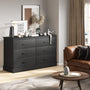 Sikaic Dresser 47.3 inch Wide 6-Drawer Double Dresser Black Black / Engineered Wood / Modern