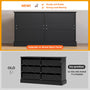 Sikaic Dresser 47.3 inch Wide 6-Drawer Double Dresser Black Black / Engineered Wood / Modern