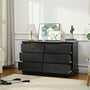 Sikaic Dresser 47.3 inch Wide 6-Drawer Double Dresser Black Black / Engineered Wood / Modern