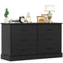 Sikaic Dresser 47.3 inch Wide 6-Drawer Double Dresser Black Black / Engineered Wood / Modern