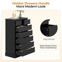 Sikaic Dresser 51.8 inch Tall 7-Drawer Dresser Black Black / Engineered Wood / Modern