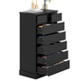 Sikaic Dresser 51.8 inch Tall 7-Drawer Dresser Black Black / Engineered Wood / Modern