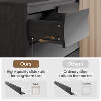 Sikaic Dresser 52.8 inch Tall 7-Drawer Wave Design Dresser Black Black / Engineered Wood / Modern