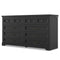 Sikaic Dresser 55 Inches 10 Drawers Dresser with Natural Texture and Vintage Handles Black Black / Engineered Wood / Modern