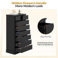 Sikaic Dresser 59.6 inch Tall 8-Drawer Dresser Black Black / Engineered Wood / Modern