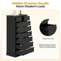 Sikaic Dresser 59.6 inch Tall 8-Drawer Dresser Black Black / Engineered Wood / Modern