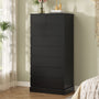 Sikaic Dresser 59.6 inch Tall 8-Drawer Dresser Black Black / Engineered Wood / Modern