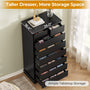 Sikaic Dresser 59.6 inch Tall 8-Drawer Dresser Black Black / Engineered Wood / Modern