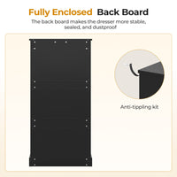 Sikaic Dresser 59.6 inch Tall 8-Drawer Dresser Black Black / Engineered Wood / Modern