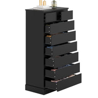 Sikaic Dresser 59.6 inch Tall 8-Drawer Dresser Black Black / Engineered Wood / Modern