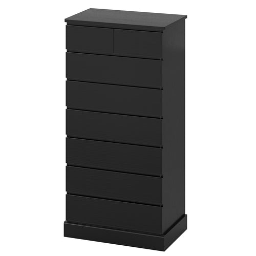 Sikaic Dresser 59.6 inch Tall 8-Drawer Dresser Black Black / Engineered Wood / Modern