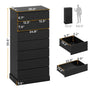 Sikaic Dresser 59.6 inch Tall 8-Drawer Dresser Black Black / Engineered Wood / Modern