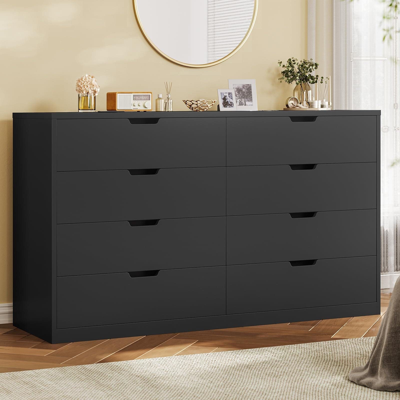 Sikaic 8 Drawers Black Dresser Sikaic 8 Drawers Black Dresser