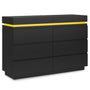Sikaic Dresser Dresser with LED Lights Black Black / Engineered Wood / Modern