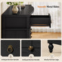 Sikaic Dresser 52 inch Wide 7-Drawer Dresser with Roman Legs & Bronze Handles Black Black / Engineered Wood / Modern Farmhouse