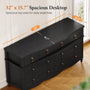 Sikaic Dresser 52 inch Wide 7-Drawer Dresser with Roman Legs & Bronze Handles Black Black / Engineered Wood / Modern Farmhouse