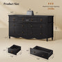 Sikaic Dresser 52 inch Wide 7-Drawer Dresser with Roman Legs & Bronze Handles Black Black / Engineered Wood / Modern Farmhouse