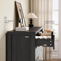 Sikaic Dresser Fluted Dresser with 8 Drawers Black Black / Engineered Wood / Modern