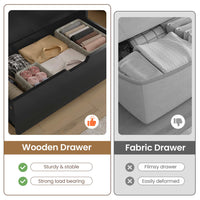 Sikaic Dresser Tall Dresser with 6 Drawers Black Black / Engineered Wood / Modern