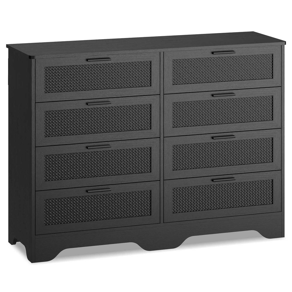 Sikaic Dresser Wooden Large Capacity Storage Dresser Black Black / Engineered Wood / Modern
