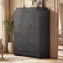 Sikaic Dresser  49.5" 5 Drawer Dresser with Large Drawers & Metal Glides Black Black / Engineered Wood / Vintage