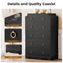 Sikaic Dresser  49.5" 5 Drawer Dresser with Large Drawers & Metal Glides Black Black / Engineered Wood / Vintage