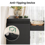 Sikaic Dresser  49.5" 5 Drawer Dresser with Large Drawers & Metal Glides Black Black / Engineered Wood / Vintage