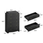 Sikaic Dresser  49.5" 5 Drawer Dresser with Large Drawers & Metal Glides Black Black / Engineered Wood / Vintage