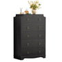 Sikaic Dresser  49.5" 5 Drawer Dresser with Large Drawers & Metal Glides Black Black / Engineered Wood / Vintage