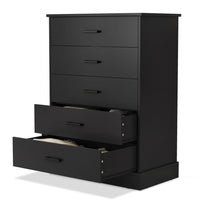 Sikaic Dresser 5 Drawers Dresser Black Black / Modern