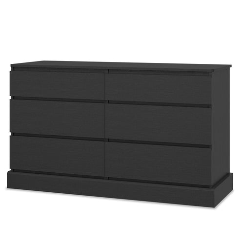 Sikaic Dresser 51.5 Inches Wide 6 Drawers Dresser Black Black / Modern