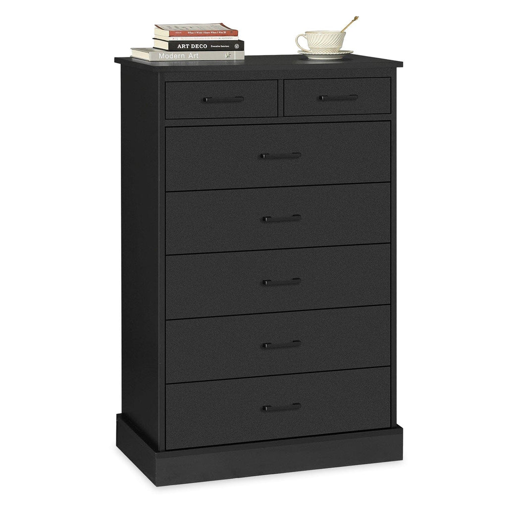 Sikaic 7 Drawer Tall Dresser, Vertical Storage Chest of Drawers for Bedroom, Modern Furniture, Black Sikaic 7 Drawer Tall Dresser, Vertical Storage Chest of Drawers for Bedroom, Modern Furniture, Black